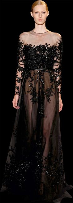 #ELIE SAAB Haute Couture Spring Summer 2013 Gothic Wedding Dresses, Victorian Gothic Wedding, White Bridal Gown, Lace Bridal Gown, Ball Gown Dresses, Leather Dresses, Red Carpet Dresses