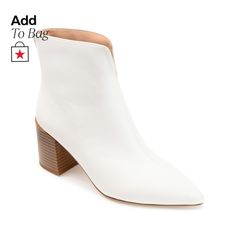 in stock Block Heel Shoes, Journee Collection, Shoes Booties, Ivory Color, Street Chic, Ankle Booties, Block Heels, Heel Height, Shoes Heels