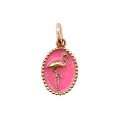 Gigi Clozeau - Flamingo Pink Resin pendant, Rose Gold Pink Gold Pendant Jewelry With Charms, Rose Gold Enamel Charms Jewelry, Flamingo Pendant, Flamingo Jewelry, Flamingo Pink, Granddaughter Gift, Resin Pendant, Pink Flamingos, Gold Pendant