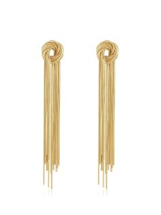 long gold tassel earrings Dangly Gold Earrings, Glitter Jewelry, Gold Statement Earrings, Knot Earrings, The Grove, Gold Filled Jewelry, Cz Stone, Jewelry Organization, Semi Precious Gemstones