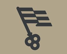 a flat icon with the shape of a shopping cart and two wheels on each side