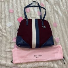 Kate Spade Carolyn Felt Large Shoulder Bag Originally: $348 Size Is Approximately: 13.75” L X 11.4” H X 4” D Has A Back Pocket And 1 Pocket Inside In Perfect Condition Never Worn All Sales Are Final If Interested In More Then One Bag Let Me Know So I Can Help Save On Shipping. If Buying 3 Or Bags I Will Offer Discounts. To See My Other Bags Please Click On My Profile Picture. Follow Us On Facebook (Under My Profile Picture) And Tiktok And Instagram At @Mytinyclosetresale For Updated. Message Me Kate Spade Burgundy Bags For Everyday Use, Designer Kate Spade Bag With Leather Handles, Kate Spade Burgundy Leather Bag, Kate Spade Multicolor Tote Bag, Kate Spade Multicolor Shoulder Bag For Travel, Luxury Multicolor Kate Spade Bags, Kate Spade Multicolor Travel Bag, Kate Spade Designer Tote Shoulder Bag, Designer Kate Spade Tote Shoulder Bag