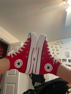 Red Converse Platform, Red Platform Converse, Cute Converse Shoes, Converse Aesthetic, Cute Converse, Converse Platform, Red Platform