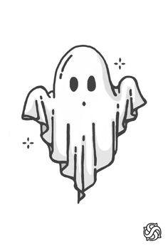 a drawing of a ghost floating in the air