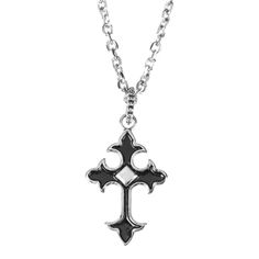 Description Display your religious feel wherever you go with this beautiful cross pendant. Its classic appearance makes the cross symbol versatile and ageless. Sure you will have a spiritual effect wearing it anywhere you go. Product Features: Features a rope chain style unisex necklace Necklace includes cross pendant model Perfect present for christening, baptism and much more Wipe clean with dry cloth for better use Dimensions: 24" high Material(s): stainless steel Product Specifications Weight Width Height Depth 1.00 LBS 1.00" 24.00" 1.00" Cross Necklace Black, Black Cross Necklace, Cross Symbol, Beautiful Cross, Christmas Central, Unisex Necklace, Black Cross, Necklace Necklace, Necklace Black