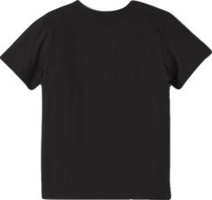 Black 90s Style Relaxed Fit T-shirt, 90s Style Black Relaxed Fit T-shirt, Black Relaxed Fit 90s T-shirt, 90s Black Relaxed Fit T-shirt, 90s Style Black Short Sleeve Tops, Black 90s Style Tops With Text Print, 90s Black Tops With Text Print, 90s Style Black Screen Print Tops, Big Shorts