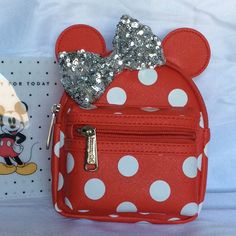 Disney Parks Loungefly Bag New Cute Red Bag With Zipper Pouch, Cute Red Bags With Zipper Pouch, Red Minnie Mouse Bag For Gift, Trendy Red Bags For Disney Trips, Red Disney Bag With Zipper Closure, Cute Red Bag For Disney Trips, Red Minnie Mouse Bag For Daily Use, Cute Red Minnie Mouse Bag, Ariel Backpack