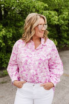 pink italian print button down top Amalfi Coast Fashion, European Travel Outfit, Coast Fashion, European Travel