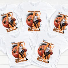 "Custom Basketball Player Shirt, Custom Basketball Design, Custom Basketball Parents Shirt, Customizable Team Colors, Logo, Mascot Sweatshirt 🏀 Welcome to our Custom Basketball Player Shirt Listing! 🏀 Are you a proud Basketball Mom or Basketball Dad looking for the perfect way to show your support on game day? Look no further! Our Custom Basketball Player Shirt is designed just for you. Whether you're cheering from the sidelines or celebrating every slam dunk, this shirt is the ultimate choice to showcase your team spirit. 🔥 Key Features: ✓ Personalized Design: Customize your shirt with your preferred Basketball Mom or Basketball Dad design, making it uniquely yours. ✓ Team Colors: Choose from a variety of customizable team colors to match your team's identity and make a bold statement. Custom Made Shirts For Boyfriend Basketball, Cute Basketball Shirt For Boyfriend, Jordan 23 Class Shirts, Basketball Parent Shirts, Basketball Senior Night Shirts, Custom Sports Shirts, Basketball Shirt Designs, Basketball T Shirt Designs, Basketball Star