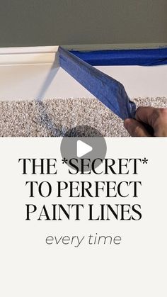 the secret to perfect paint lines every time by painting with blue tape on top of carpet