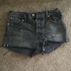 Nwot High Waisted Black Levi Shorts. Never Worn, Brand New. I Bought And Ended Up Too Big. Size 26 And Faded Black Distressed Black Levi Shorts, Black Levis, Shorts High Waisted, Levi Shorts, High Waisted Shorts, Big Size, Jean Shorts, Levi's, High Waisted