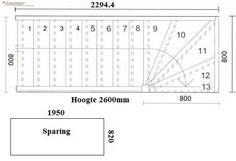 an image of a drawing with measurements for the height and width of each piece in it