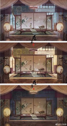 Traditional Chinese House Interior, Chinese House Interior, Traditional Chinese House, Chinese House, Ancient Chinese Architecture, Chinese Architecture, Ancient Chinese, Anime Scenery, Original Artists