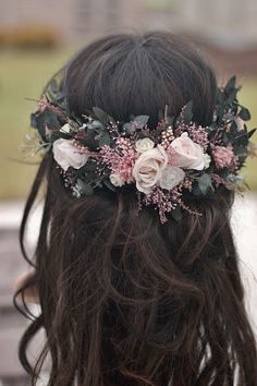 artificial, silk and preserved flowers half wreath, size 35cm Floral Wedding Accessories, Updo Easy Hairstyles, Hairstyles High Ponytail, Flower Crown Aesthetic, Hairstyles Updo Easy, Flower Tiara Wedding, Wedding Hairstyles With Flowers, Wedding Flower Crowns, Flower Crown Veil