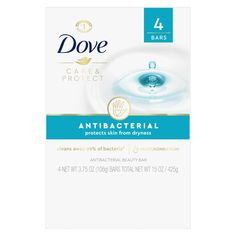 This Dove Beauty Bar offers a disinfecting cleanse. Unlike ordinary bar soap, the Beauty Bar is made with one/four moisturizing cream to deeply nourish skin and prevent dryness. This cleansing bar is uniquely created with one/four moisturizing cream and a plant-based cleanser for skin care that maintains pH balance and the natural skin barrier. Made with one/four moisturizing cream, this gentle skin cleanser is multi-purpose: gently washing away dirt and oil while removing 99% of bacteria, clini Dove Antibacterial, Dove Bar Soap, Dove Beauty Bar, Skin Diving, Dove Beauty, Moisturized Skin, Gentle Skin Cleanser, Skin Cleanser, Antibacterial Soap