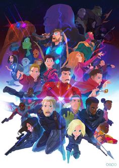 the avengers movie poster with many different characters