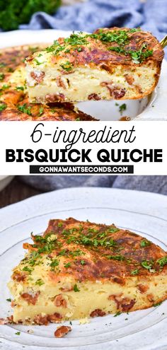 A slice of Bisquick Quiche Bisquick Breakfast Recipes Eggs, Sausage And Egg Quiche Crustless, Breakfast Using Bisquick, Bisquick Egg Casserole Recipes, Bisquick Quiche Recipes Simple, Breakfast Ideas Bisquick, Quiche Bisquick Recipes, Bisquick Ham And Cheese Quiche