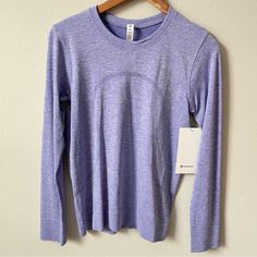 Nwt Lululemon Swiftly Relaxed-Fit Long Sleeve Shirt Charged Indigo/White Size 4 Lulu Long Sleeve Shirt, Lululemon Long Sleeve Relaxed Fit Tops, Lululemon Long Sleeve Relaxed Fit Sweatshirt, Lululemon Long-sleeve Workout Activewear, Lululemon Long Sleeve Moisture-wicking Top, Lululemon Shirt, Lululemon Swiftly, Turtleneck Bodysuit, Boxy Sweater