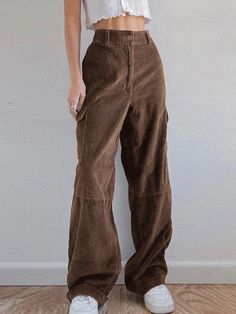 Style: CasualColor: Brown.Apricot.Green.RedMain Material: PolyesterFit Type: Loose fitDesign: Button Zip Closure. High Waist SIZE WAIST (Inches) HIPS (Inches) Outseam (Inches) L 33.07 42.52 42.13 M 31.5 40.94 41.73 S 29.92 39.37 41.34 XL 34.65 44.09 42.52 2XL 36.22 45.67 42.91 Corduroy Baggy Pants, Stretch Mesh Fabric, Vintage Corduroy, Jean Vintage, Pants Brown, Bodycon Floral Dress, Brown Pants, Baggy Pants, Baggy Pant