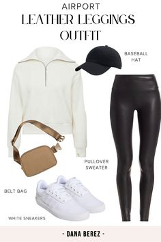 Legging Airport Outfit, Plane Outfit Airport Style Comfy, Airport Style Comfy, Plane Outfit Airport Style, Airline Outfit, Travel Outfit Plane Cold To Warm, Casual Airport Outfit, Airport Outfit Spring, Airport Outfit Comfy