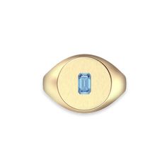 This round signet ring is inlaid with a bright and clean emerald cut laboratory colored gemstone in the center. The large ring silhouette is combined with the charming luster of the gemstone, and the strong presence between the fingers shows a fashionable and individual attitude. 18k Gold Vermeil: With its substantial layer of 18k solid gold on sterling silver, 18k Gold Vermeil is not the typical gold plating. It ensures exceptional durability and provides the same appearance, touch, and quality Large Ring, Blue Gemstones, Pure Gold, Signet Ring, Gemstone Colors, Emerald Cut, Gold Plating, Gold Vermeil, Solid Gold