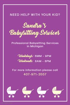 a babysiting flyer with the words need help with your kid? santa's babysiting services in michigan