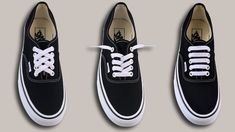 3 WAYS TO LACE VANS AUTHENTIC | Authentic Vans Lacing Ways To Lace Vans, Authentic Vans, Vans Authentic, Bar