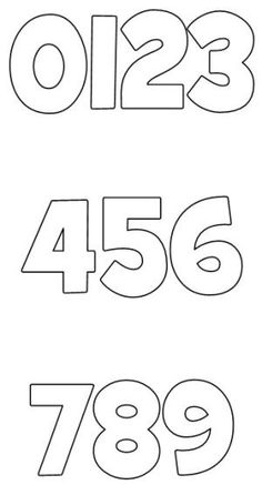 the numbers are shown in black and white for each number to be written on it