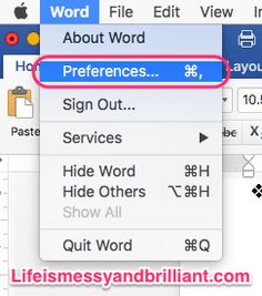 the sign out menu in microsoft's word editor