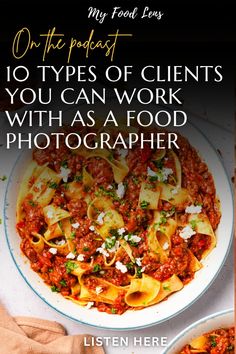 a plate of food with the words on it that reads, one type of client you can work with as a food photographer