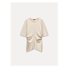 LIGHT WEIGHT - SLIM FIT - ROUND NECK - REGULAR LENGTH - SHORT SLEEVET-shirt made of a lyocell blend. Crew neck. Short sleeves. Side ruched detail. Beige Stretch T-shirt For Summer, Oversized T-shirt For Spring Workwear, Beige T-shirt For Spring Workwear, Beige Relaxed Fit Plain Top, Zara Beige V-neck Top, Beige V-neck Top By Zara, Beige Relaxed Fit V-neck T-shirt, Beige Plain T-shirt For Summer, Beige Short Sleeve Plain Tops