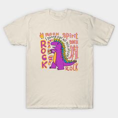 dinosaur,punk,rock funk,rock spirit,disco,glam,pizza,art pop,alternative dance,alternative,avant funk,dance,indie pop,indie,neo psychedelia -- Choose from our vast selection of Crewneck and V-Neck T-Shirts to match with your favorite design to make the perfect graphic T-Shirt. Pick your favorite: Classic, Boxy, Tri-Blend, V-Neck, or Premium. Customize your color! For men and women. Fun Graphic Print Tops For Concerts, Casual Funny Print T-shirt For Concert, Retro Graphic Print T-shirt For Festivals, Fun Short Sleeve T-shirt For Music Festival, Unisex Retro T-shirt For Concert, Punk Graphic Print T-shirt For Festivals, Punk Style Festival T-shirt With Graphic Print, Fun Graphic Print T-shirt For Music Festival, Punk Style Graphic Print Festival T-shirt