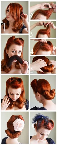 Victory Roll, Sanggul Modern, Vintage Updo, Retro Wedding Hair, Vintage Hairstyles Tutorial, 1940s Hairstyles, Victory Rolls