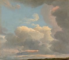 an image of a painting with clouds in the sky