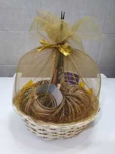 a basket filled with lots of different types of items