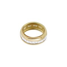 18k Gold-Plated Sterling Silver Cubic Zirconia Stones Baguette Ring, Square Rings, Chain Ring, Gold Plated Sterling Silver, Cubic Zirconia, Onyx, 18k Gold, Gold Plate, Plating