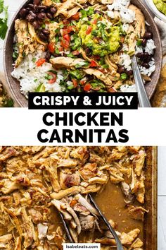 crispy and juicy chicken carnitas is the perfect side dish for any meal