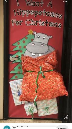 i want a hippopopotamus for christmas door decorationating contest winners are here