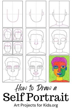 how to draw a self portrait for kids