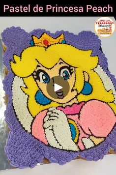 a cake that has been decorated to look like princess peach