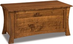 a wooden chest with two drawers on one side