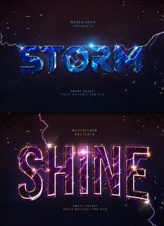 some type of text that is in the shape of lightning, and it says storm