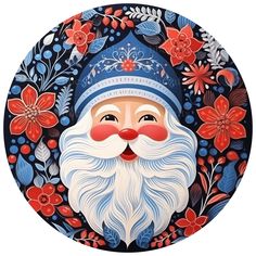 8 Inch Round Christmas Metal Sign: SMILEY SANTA CLAUS - Wreath Accent - Made In USA Christmas Metal, Timeless Symbol, Festive Wreath, Gift Ribbon, Round Wreath, Round Design, Modern Christmas, Christmas Collection, Computer Screen