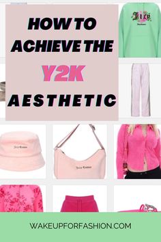 Y2K aesthetic fashion in pink, beige, blue and green. Matching Tracksuit, Clothing Guide