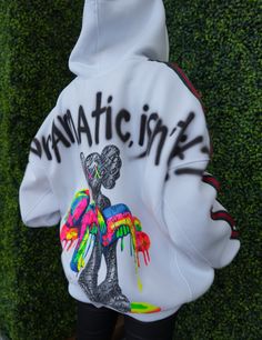 "Dramatic, Isn't it?" Creative handmade designed oversized hoodie. Very cozy, warm and stylish hoodie. One of a kind design. Perfect gift which will make you stand out of the crowd. High Quality fleece material. Creative Hoodie Design Ideas, Cool Hoodies Designs Unique, Custom Print Hooded Sweatshirt For Streetwear, White Hoodie With All Over Print For Streetwear, Graphic Hoodie Design, White Character Print Hoodie, Cool Hoodies Designs, Trendy Hooded Hoodie With Graffiti Print, Hooded Hoodie With Graffiti Print For Streetwear