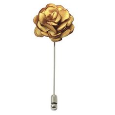 Sometimes the smallest details can make the biggest difference. Men's Solid Color flower lapel pin for suits is the perfect suit accessory for your blazer. The stylish pins for men add a stylish touch to your formal wear. You can even add this to your tie as a tie pin! The sizes of our lapel pins are 3.25" x 1" x 1" (L x W x W). The size is perfect to wear alone or add a few pins to create a bouquet boutonniere pin. Our Lapel Flower Pins come in a variety of colors and styles! Make an understate Gold Flower Lapel Pin For Formal Occasions, Gold Solid Color, Floral Lapel, Boutonniere Pins, Flower Lapel, Flower Lapel Pin, Lapel Flower, Color Flower, Tie Pin