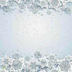 snowflakes and stars on a light blue background with space for text or image