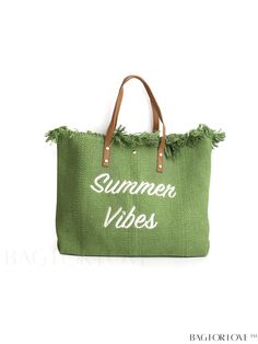 BagForLove - Womens Canvas Beach Bag â Letter Graphic, Large Tote with Fringe Trim Product Description Color Green Pattern Type Letter Type Shoulder Tote Bag Bag Size Oversized Material Polyester Composition 5% Polyurethane Size Chart INCH CM Bag Length Bag Width Bag Height Handle Height 19.7 inch 3.9 inch 13.8 inch 9.4 inch Bag Length Bag Width Bag Height Handle Height 50 cm 10 cm 35 cm 24 cm Details Pictures Similar Products h2 { text-align: center; } /* æ¢è¡ */ li{ white-space: normal; wo Casual Canvas Bag For Summer Shopping, Casual Summer Canvas Shopping Bag, Casual Summer Canvas Bag For Shopping, Green Canvas Bag For Vacation, Green Canvas Bag For Summer Vacation, Casual Green Bucket Bag For Travel, Summer Large Capacity Green Canvas Bag, Green Canvas Vacation Bag, Green Summer Bucket Bag For Travel