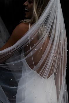 Grace Loves Lace Pearly Long Bridal Veil Long Veils Bridal, Cathedral Length Wedding Veil, Veil Pearl, Pearl Veil, Long Veil, Grace Loves Lace, Dream Wedding Ideas Dresses, Future Wedding Plans, Wedding Mood