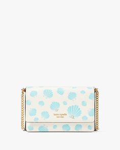 Kate Spade | Morgan Seashell Embossed Flap Chain Wallet Bag Wallet With Chain, Preppy Bags, Work And Travel, Cute Car Accessories, Chain Wallet, Pretty Bags, Kate Spade Wallet, Birthday Wishlist